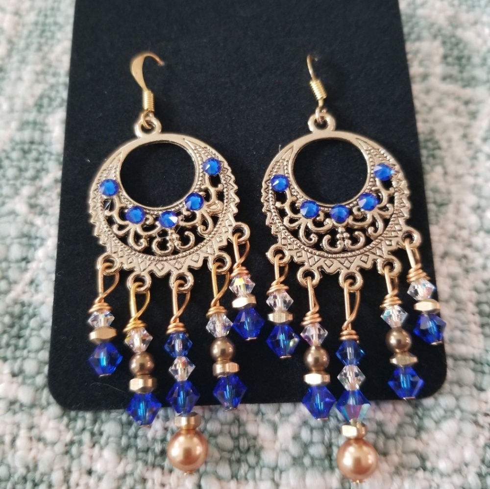 Gold Swarovski earrings